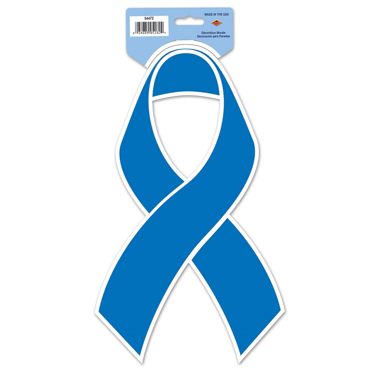 Party Central Club Pack of 24 Medium Blue Ribbon Awareness Cutout Decorations 18